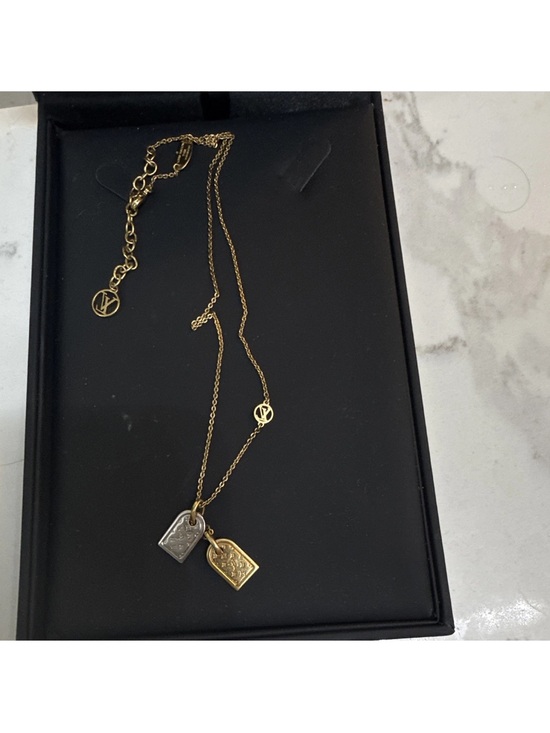 Louis Vuitton Jewelry - Louis Vuitton Necklace Nanogram M63141 Gold/Silver Tone Cable Chain Tag Pendants